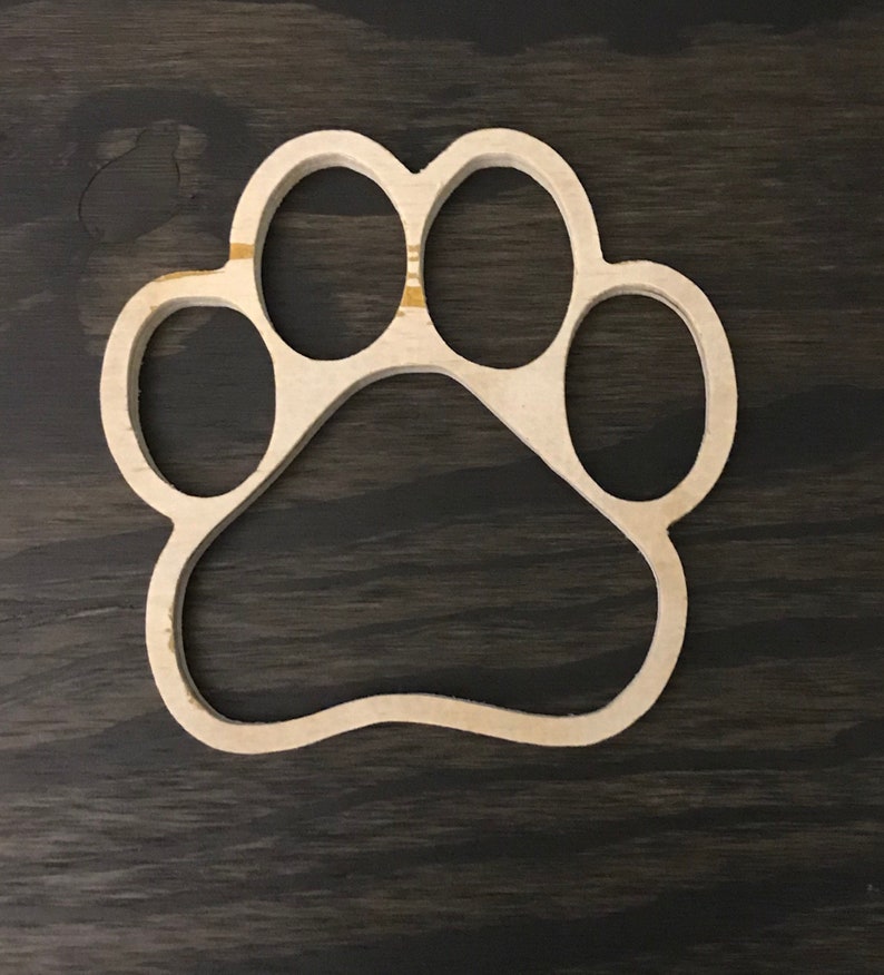 Dog Paw Cutout Wooden Decor Puppy Print Image 0