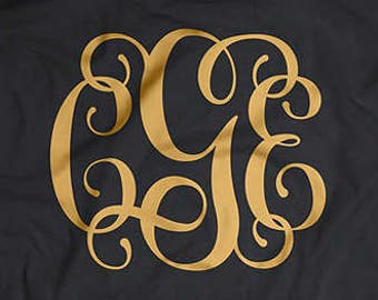 Vine Interlocking Monogram Font - EPS, SVG, DXF, Studio3 - Personal Monogram Letters, Cut files for Silhouette Studio, Cricut Design Space