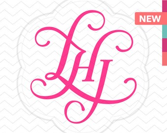 SVG Monogram Swirl Supreme Font SVG Cutting File Wedding SVG and Studio3 Personal Christmas Monogram Letters, Cut files for Cutting Machines