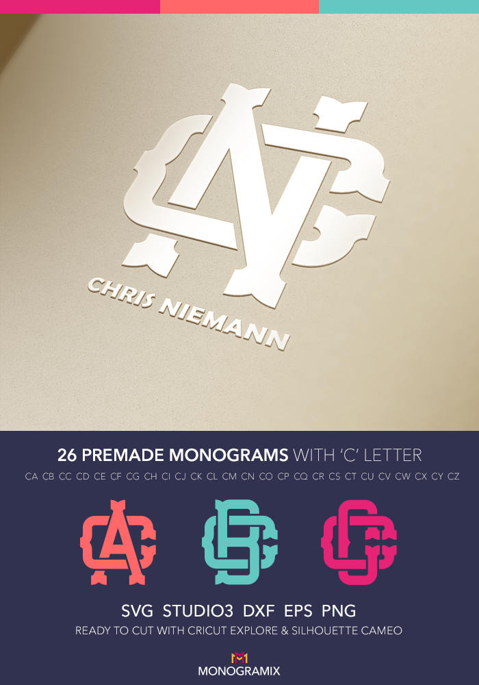 Download 26 Monogram Logos CA CZ Monogram SVG Digital Interlocking | Etsy
