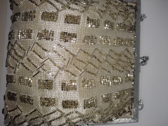 Vintage Pale Gold Sequin Evening Bag 1970s - image 5