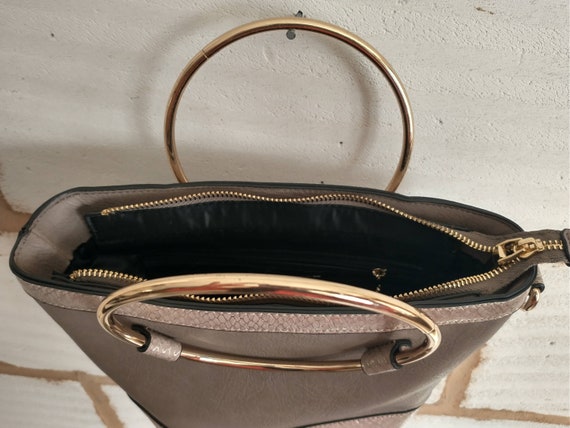 Vintage DUNE London Bucket Handtasche Schultertasche Altrosa Grau Etsy