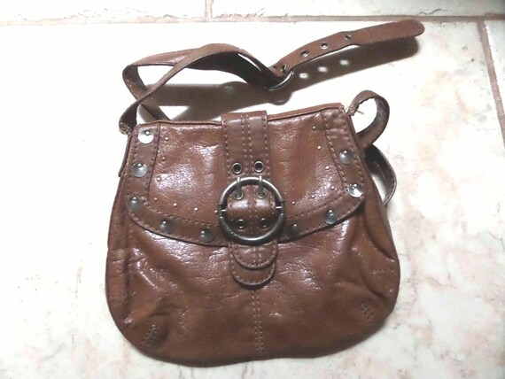 Vintage MEXX Cross Body Bag Brown Leather With Shoulder Strap 1980 Etsy