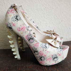 White high top heel shoes uk