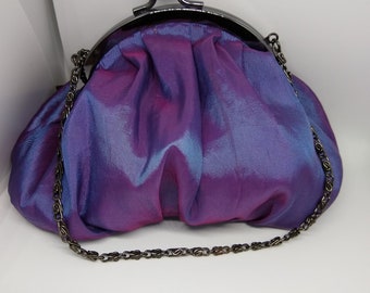 Purple Satin Iridescent Evening Bag 1990