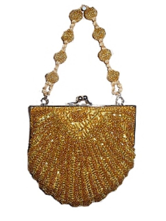 Golden Bead Ladies Handbag RARE 1980s - Etsy