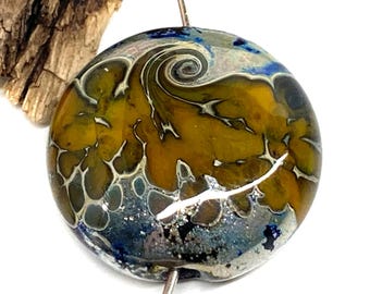Focal Lampwork Handmade Lampwork Glass Beads From Murano Glass with Silver 999 Tamara Yarilo Brand 1 Pcs