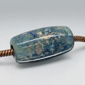 Big Hole Handmade Lampwork Beads From Murano Glass OOAK 1 pcs — Teal