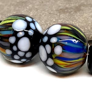 Rainbow Murano Glass Lampwork Beads: Handmade Jewelry Supplies, 4 Pcs