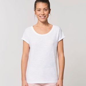 Women's Roll-Sleeve Slub Tee, T-shirt, Loungewear image 4