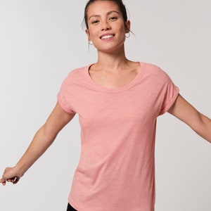 Women's Roll-Sleeve Slub Tee, T-shirt, Loungewear image 1