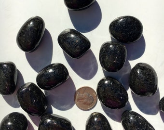 Beautiful Tumbled NUUMMITE Healing Gemstone// BIOTITIC ANTHOPHYLLITE// Tumbled Stones// Polished Nuummite// Healing Crystals// Healing Tools