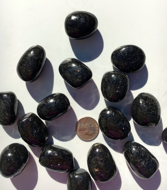 Beautiful Tumbled NUUMMITE Healing Gemstone// BIOTITIC ANTHOPHYLLITE// Tumbled Stones// Polished Nuummite// Healing Crystals// Healing Tools