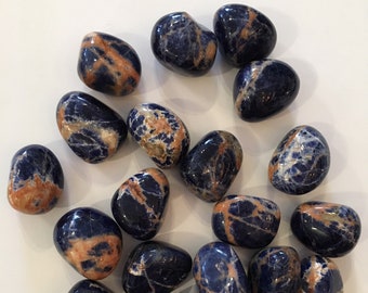 Beautiful Tumbled SODALITE Healing Gemstone// Tumbled Stones// Healing Crystals// Polished Stones// Healing Tools// Tumbled Blue Sodalite