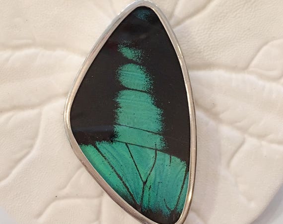 ULYSSES Butterfly Wing Pendant// Butterfly Wing Jewelry// AUTHENTIC Butterfly Wings// Eco Friendly Jewelry// Statement Jewelry