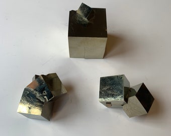 PYRITE CUBES// Natural Pyrite Cube Scultures// Healing Gemstone// Fools Good// Pyrite// Home Decor// Healing Tools// Raw Healing Crystals//