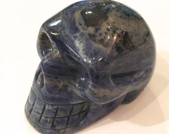 SODALITE Skull// Sodalite// Carved Skull// Healing Gemstones// Home Decor// Healing Tools// Crystal Skull// Sodalite/ Third Eye Chakra Stone