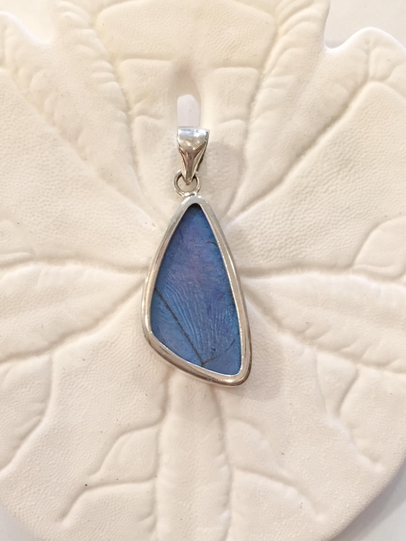 BLUE MORPHO Butterfly Wing Pendant// Butterfly Wing Jewelry// AUTHENTIC Butterfly Wings// Eco Friendly Jewelry// Statement Jewelry