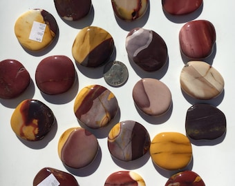 Beautiful Tumbled MOOKITE JASPER Healing Gemstone// Mookite Jasper Pillows// Tumbled Stones// Jasper// Healing Crystals// Healing Tools