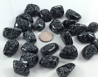 Beautiful Tumbled SNOWFLAKE OBSIDIAN Healing Gemstone// Obsidian// Tumbled Stones// Grounding Stone// Healing Crystals// Healing Tools