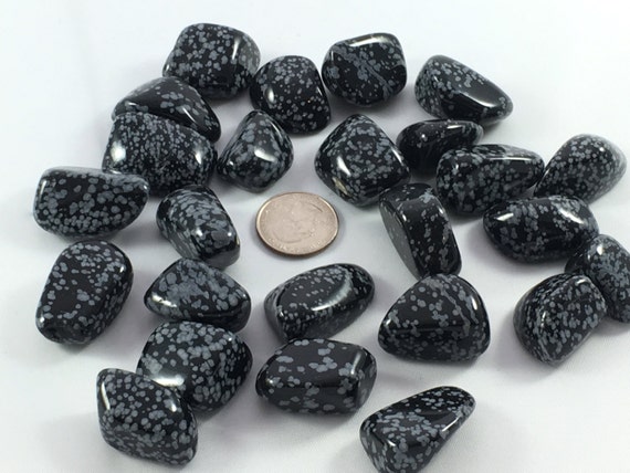 Beautiful Tumbled SNOWFLAKE OBSIDIAN Healing Gemstone// Obsidian// Tumbled Stones// Grounding Stone// Healing Crystals// Healing Tools