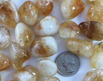 Beautiful Tumbled CITRINE Healing Gemstone// Tumbled Stones// Healing Crystals// Prosperity Stone// Abundance// Sacral + Solar Plexus Chakra