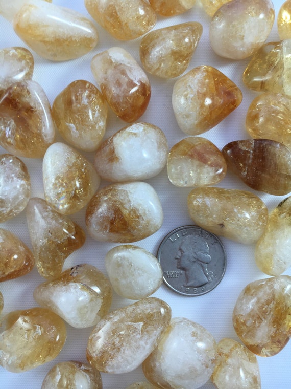 Beautiful Tumbled CITRINE Healing Gemstone// Tumbled Stones// Healing Crystals// Prosperity Stone// Abundance// Sacral + Solar Plexus Chakra