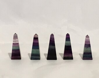 FLUORITE OBELISK// RAINBOW Fluorite// Healing Gemstones// Home Decor// Healing Tools// Carved Obelisks// Crystal Points// Healing Crystals