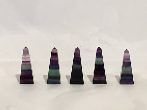 FLUORITE OBELISK// RAINBOW Fluorite// Healing Gemstones// Home Decor// Healing Tools// Carved Obelisks// Crystal Points// Healing Crystals