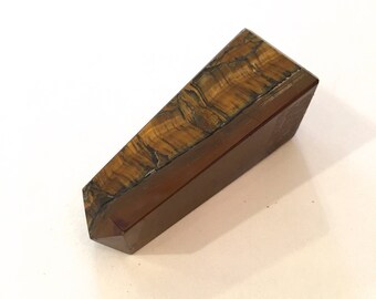 TIGER'S EYE Obelisk// Tiger's Eye// Crystal OBELISK// Cut Obelisk// Stone Carved Point// Healing Crystals// Healing Tools// Home Decor