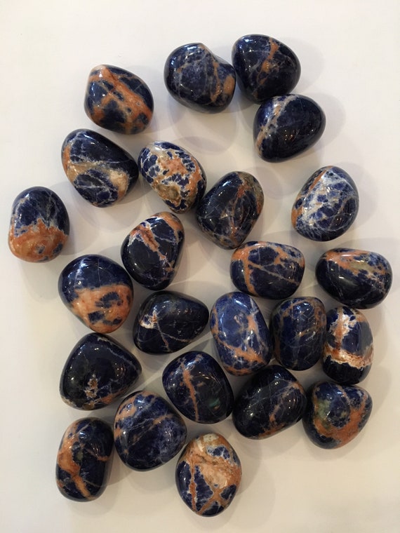 Beautiful Tumbled SODALITE Healing Gemstone// Tumbled Stones// Healing Crystals// Polished Stones// Healing Tools// Tumbled Blue Sodalite