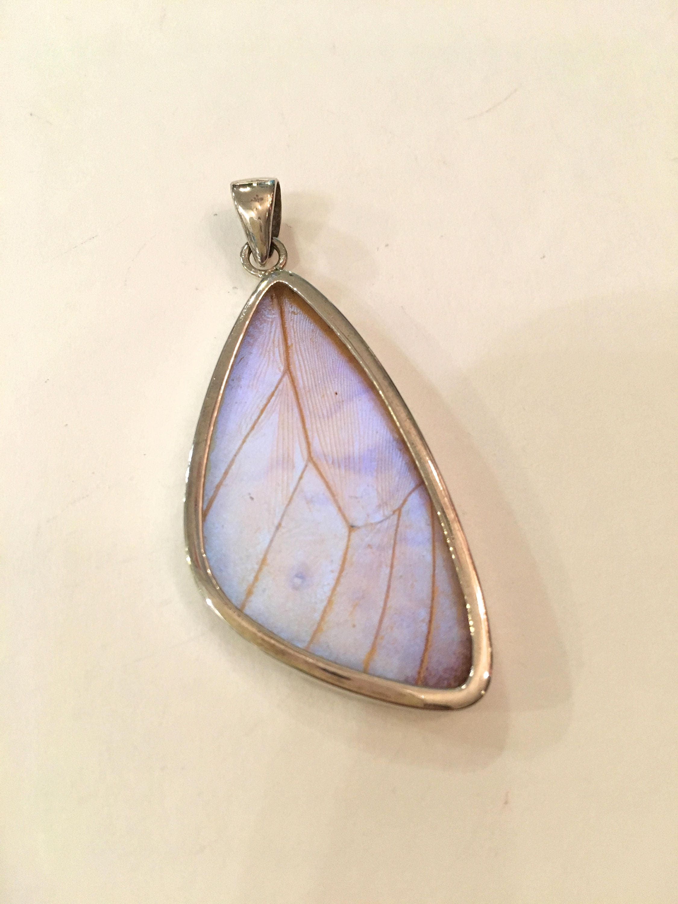 BLUE MORPHO Butterfly Wing Pendant// Butterfly Wing Jewelry// AUTHENTIC