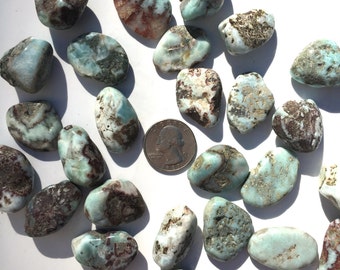 Beautiful Tumbled LARIMAR Healing Gemstone// Polished Larimar// Tumbled Stones// Healing Crystals// Healing Tools// Throat Chakra//