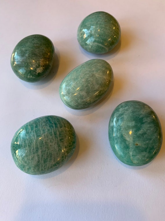 Beautiful Tumbled AMAZONITE Pebbles Healing Gemstone// Tumbled Stones// Healing Crystals// Healing Tools// Anxiety Reliever// Chakra Healing