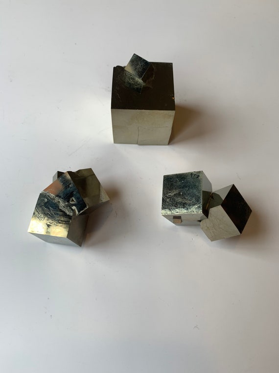 PYRITE CUBES// Natural Pyrite Cube Scultures// Healing Gemstone// Fools Good// Pyrite// Home Decor// Healing Tools// Raw Healing Crystals//