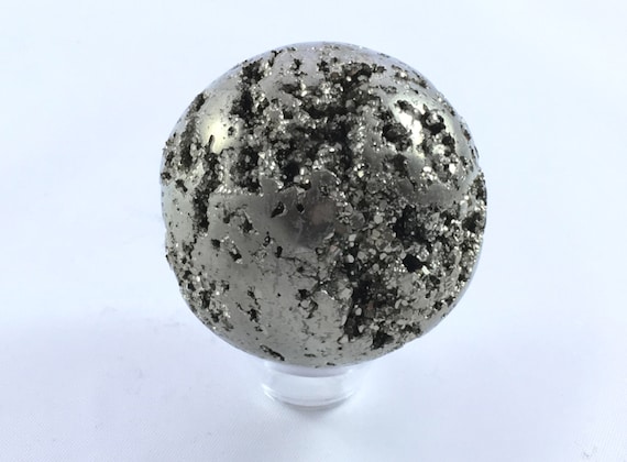 PYRITE SPHERE// Carved Pyrite Sphere// Healing Gemstone// Fools Good// Pyrite// Home Decor// Healing Tools// Raw Healing Crystals/ From Peru