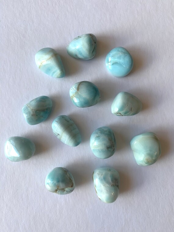 Stunning Tumbled HEMIMORPHITE Healing Gemstone// Tumbled Stones// Healing Crystals// Anxiety Reliever// Heart + Throat Chakra// Protection