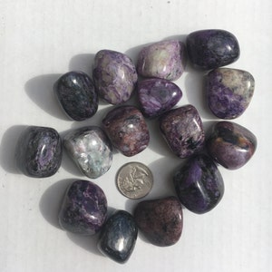 Beautiful Tumbled CHAROITE Healing Gemstone// Tumbled Purple Charoite// Tumbled Stones// Healing Crystals// Healing Tools// From Russia