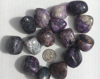 Beautiful Tumbled CHAROITE Healing Gemstone// Tumbled Purple Charoite// Tumbled Stones// Healing Crystals// Healing Tools// From Russia