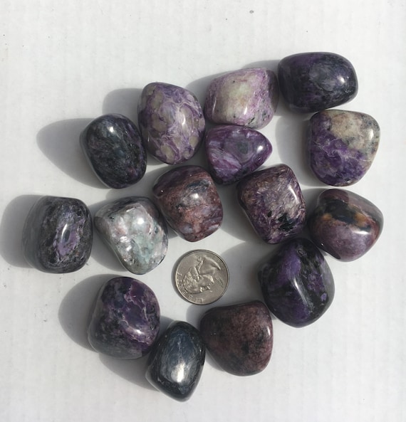 Beautiful Tumbled CHAROITE Healing Gemstone// Tumbled Purple Charoite// Tumbled Stones// Healing Crystals// Healing Tools// From Russia