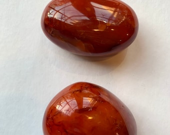 CARNELIAN Pebbles/ Carnelian// Gemstone Pebbles/ Healing Gemstones// Paperweight/ Home Decor// Healing Tools/ Large Tumbled Stones// Sacral