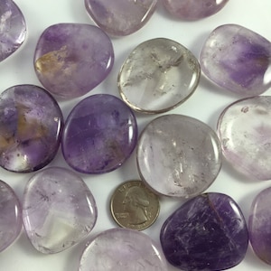 Beautiful Tumbled AMETHYST Healing Gemstone// Exellent Quality// Amethyst Pillows// Tumbled Stones// Healing Crystals// February Birthstone