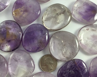 Beautiful Tumbled AMETHYST Healing Gemstone// Exellent Quality// Amethyst Pillows// Tumbled Stones// Healing Crystals// February Birthstone