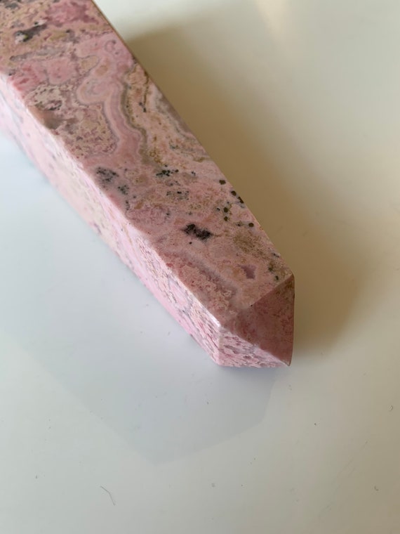 RHODONITE Obelisk// Rhodonite POINT// Crystal OBELISK/ Stone Carved Point// Healing Crystals/ Healing Tools// Home Decor/ Heart Chakra Stone