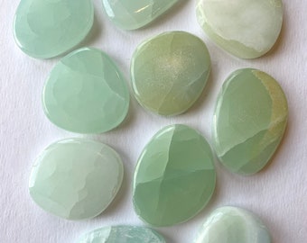 Beautiful Tumbled Sea-foam Green CALCITE Healing Gemstone// Calcite Pillows// Palm Stones Tumbled Stones// Healing Crystals// Healing Tools