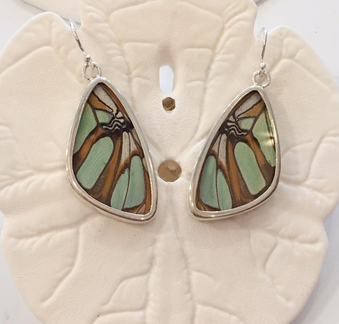 MALACHITE Butterfly Wing Earrings// Butterfly Wing Jewelry// AUTHENTIC
