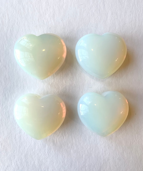 Beautiful Carved OPALITE Hearts Healing Gemstone// Tumbled Stones// Healing Crystals// LOVE Crystals// Love Stone/ Sea OPAL Heart