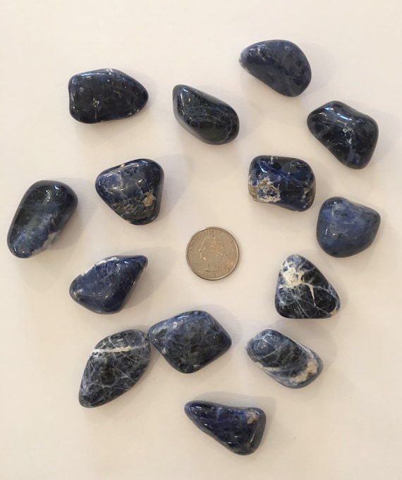 Beautiful Tumbled SODALITE Healing Gemstone// Tumbled Stones// Healing Crystals// Polished Stones// Healing Tools// Tumbled Blue Sodalite