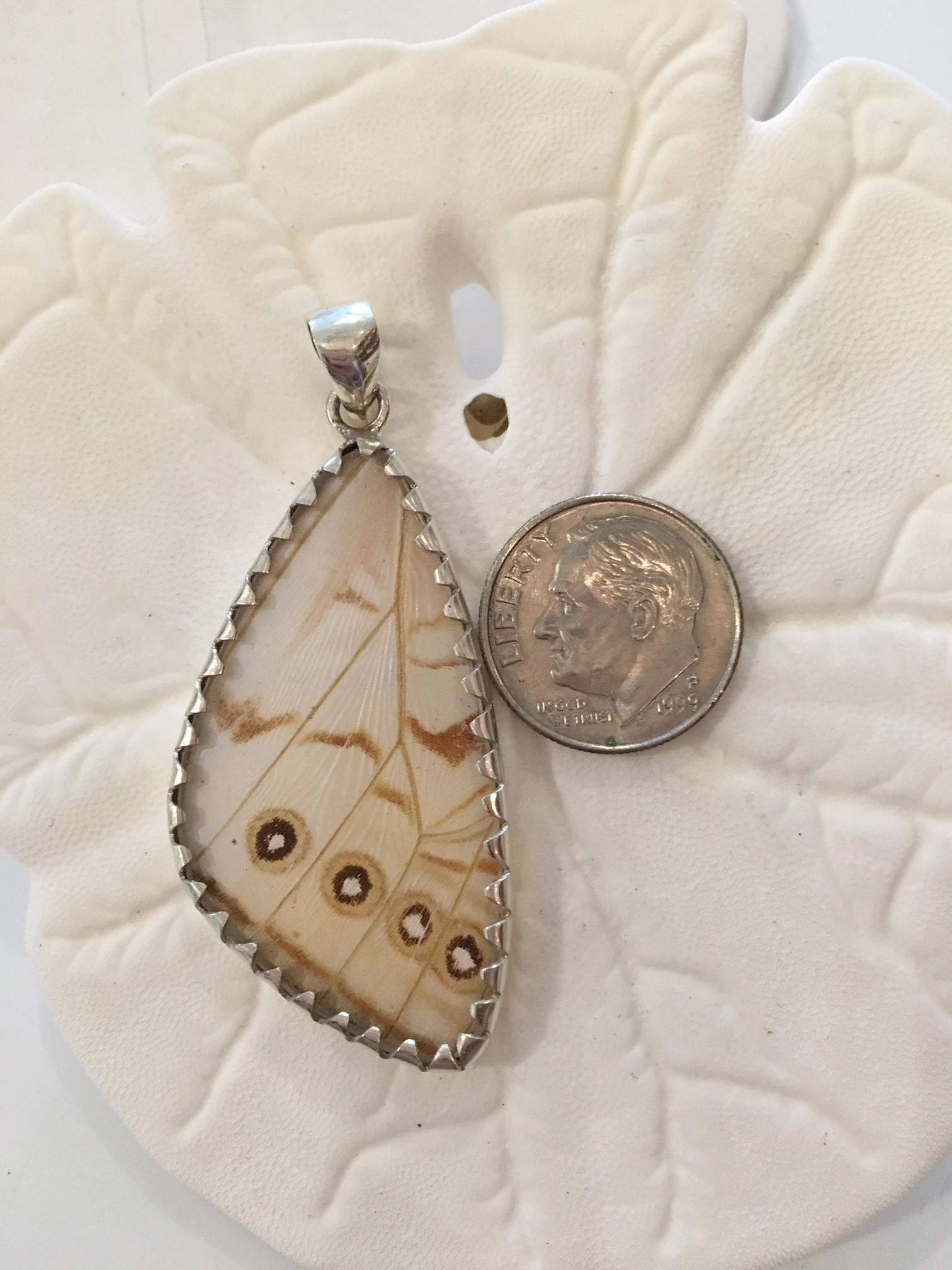 BLUE MORPHO Butterfly Wing Pendant// Butterfly Wing Jewelry// AUTHENTIC