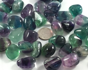 Beautiful Tumbled FLUORITE Healing Gemstone// Rainbow Fluorite// Tumbled Stones// Healing Crystals// Healing Tools// Stone of Mental Clarity